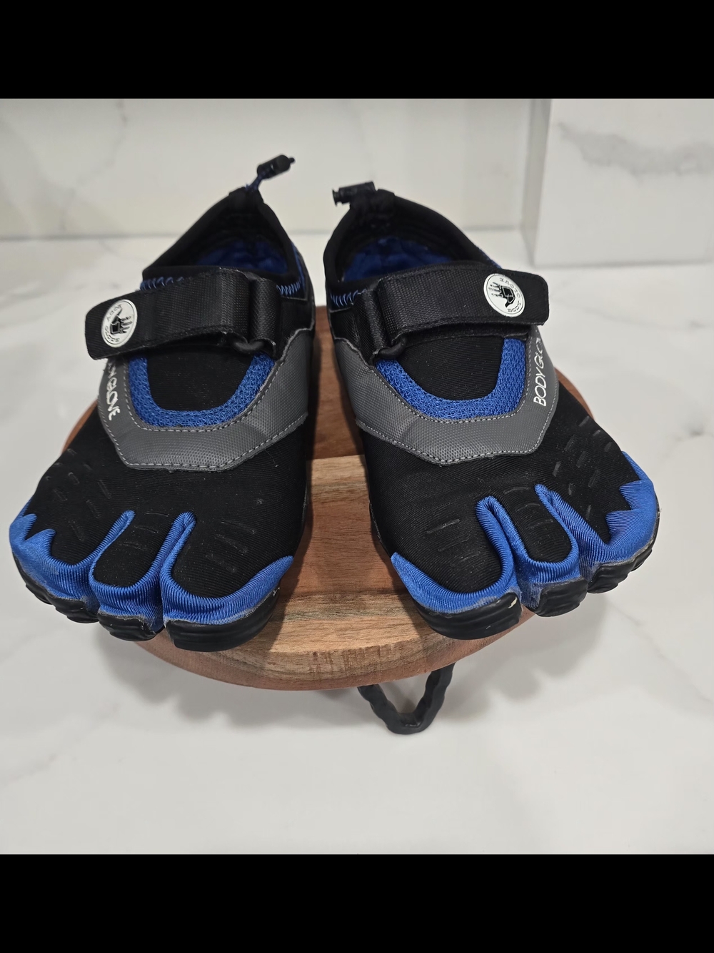 Body Glove Barefoot 3T Men's Size 7 Water Shoes Black Blue 3-Toe Minimalist